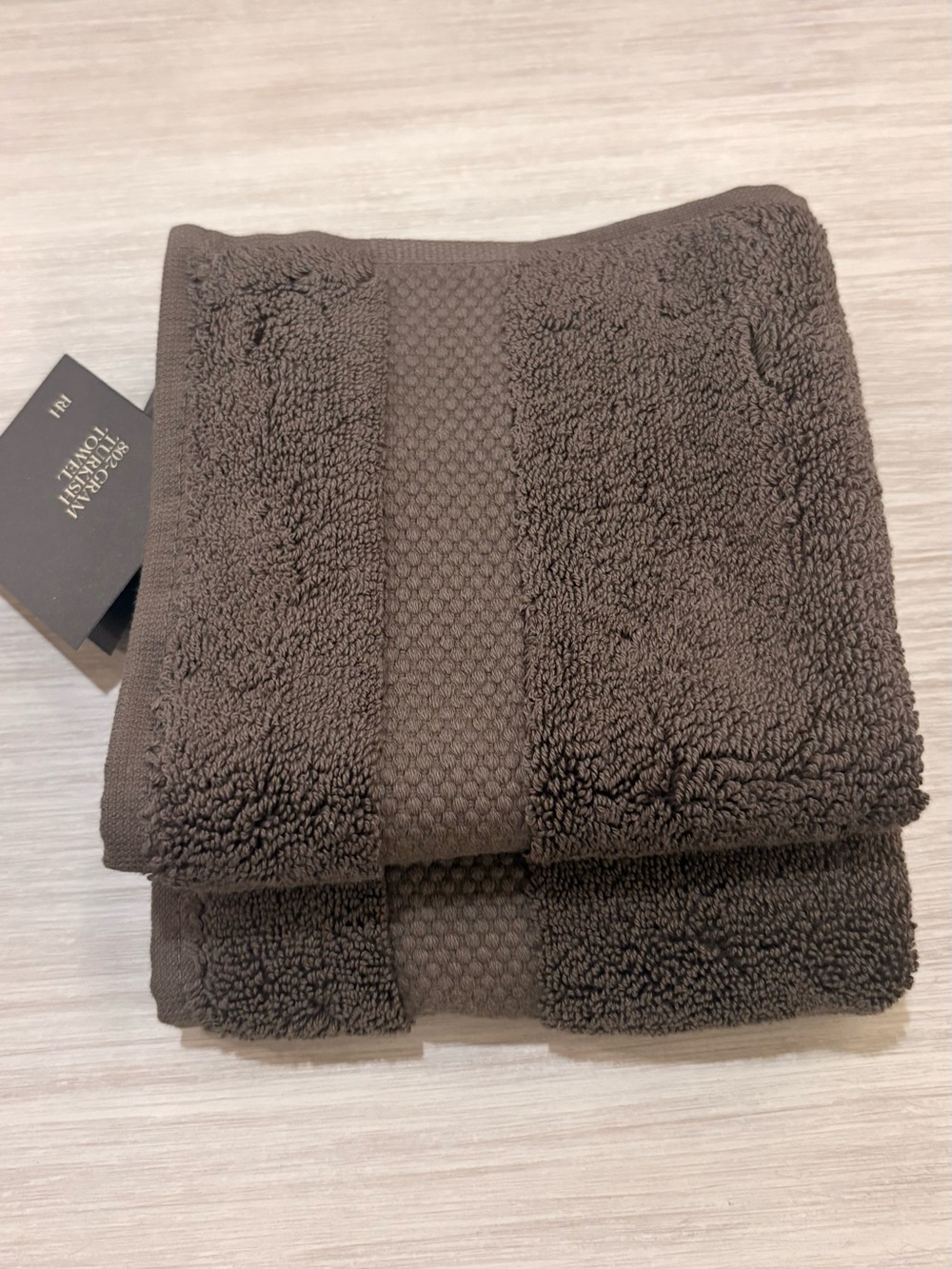 Restoration Hardware 802-gram Turkish hand towel, Set of 2, Gray/Brown